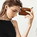 LJCZKA Coin Purse for Women Small Leather Pouch Card Holder with Zipper Fashion Classic Coin Wallet with Keychain (Brown)