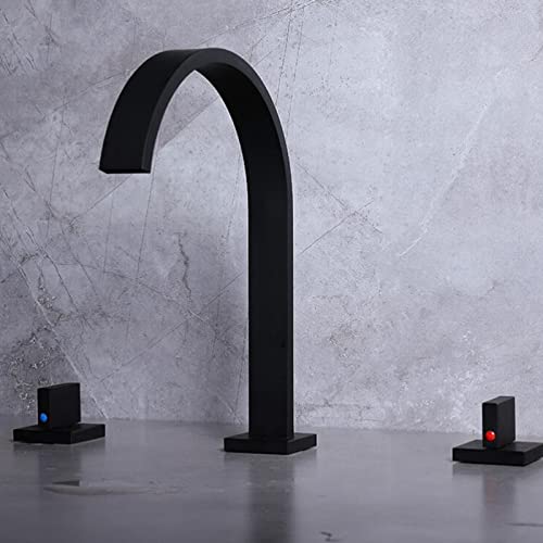 Robinet 3 trous lavabo mitigeur eau chaude et froide double commande laiton