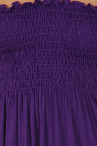 Image of Sakkas Soft Jersey Feel Solid Color Smocked Bodice String Halter Long Dress