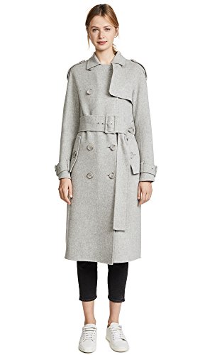 Theory Women's Statement Trench Coat, Melange Grey, Small