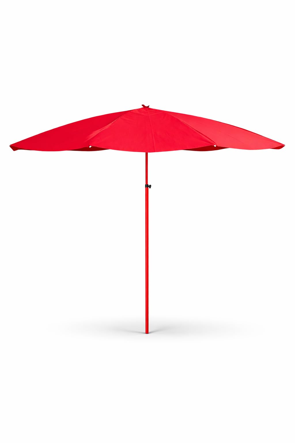 KUMCO Heavy Duty Garden Umbrella, 10 Feet Diameter 60 inch radius, 10 Ribs, Round, PU Coated Fabric, Steel Shaft, Manual Push-up, UV Protection, Red Colour, Base not included-image-19