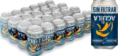 El Aguila Sin Filtrar Cerveza Lager Especial Pack Lata, 24 x 33cl