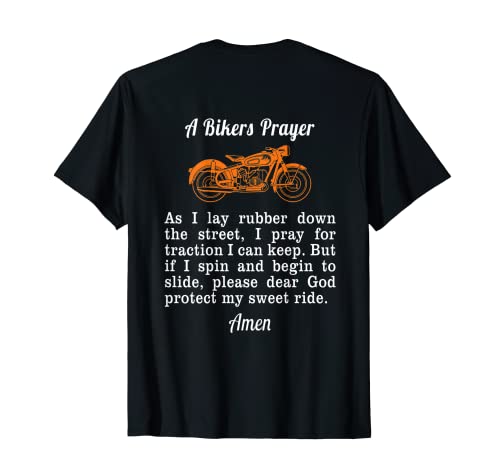 Motorcycle Prayer Design Bikers Prayer (Print On Back) T-Shirt