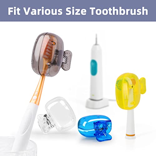 4 Pack Travel Toothbrush Head Covers Portable Toothbrush Protector Cap Brush Pod Case Protective Plastic Clip For Household Travel, Camping, Bathroom, School, Business #TOP3