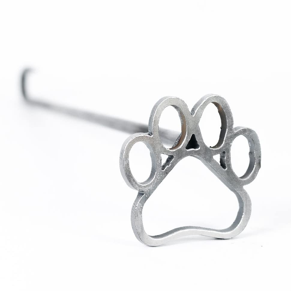 The Heritage Forge Animal Wood Branding Iron for Personalized Crafts, Custom Woodworking, BBQ, and Grilling - Dog Paw - 3"