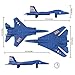 TimMee Plastic Army Men Combat Fighter Jets - 4pc Blue Airplanes Made in USA