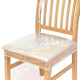 Zipcase 4 Pack Stain, Water and Kitty Scratch Resistant Clear Dining Chair Covers/Slipcovers Chair Protector Waterproof PVC Material, 17”D x 18”W x 4”H with Adjustable Belt Strap, Set of 4