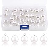 Rustark 30 Pcs Full Round Pearl Button Resin Dome Cap Copper Shank Embellishments Craft Button...