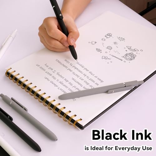 Image of FIOVER Gel Pens 6pcs 0.5mm Fine Point Black Ink Quick Dry Pens