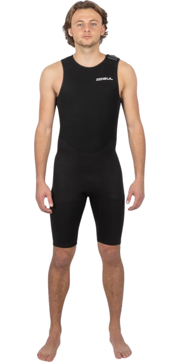 Gul Mens Response 3/2mm Flatlock Short John Wetsuit - Black - Easy Stretch