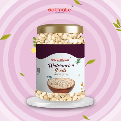 Image of Eatmate Raw Watermelon Seeds 250g | Protein-Rich Superfood | Non-GMO Tarbuj Beej | Gluten-Free Magaj Seeds for Eating, Snacking, Baking, Salads and Trail Mix | Nutrient-Dense Antioxidant Source