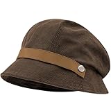 Jnxuoq Women's 3-in-1 Convertible Corduroy Bucket Hat, Sun Protection Wide Brim Summer Beach Hat for Ladies Fisherman Round Hat for Outdoor Fishing Gardening, Quick-Drying Packable Foldable Brown