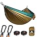 NATUREFUN Hamaca Ultraligera de Viaje Camping | 300 kg Capacidad de Carga, (275 x 140 cm) Nylon Paracaídas | 2 mosquetones de Calidad, 2 Correas de Nylon| para jardín Interior y Exterior