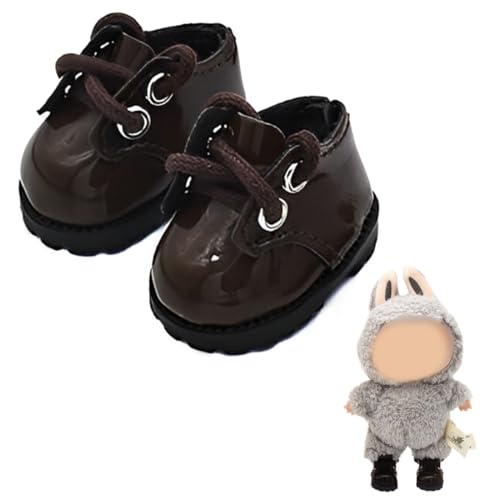 IKOPFLN 1 Paar Puppenschuhe Schuhe (braun) Plüschtier passende Schuhe für 17cm Puppe, sitzend und stehend, Plüschtier Nicht enthalten