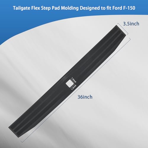 Image of Compatible for Ford F-150 2021 2022 2023 2024 2025 Flexible Flex Step Center Tailgate Cap Mad Trim Molding with Release Button ML3Z-9940602-A