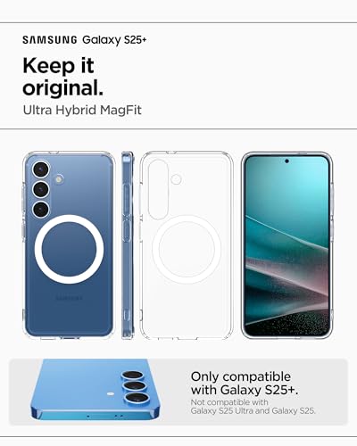 Spigen for Galaxy S25 Plus Case, Ultra Hybrid MagFit [Anti-Yellowing] [Compatible with MagSafe] [Fast Wireless Charging] - White - Thumbnail 2