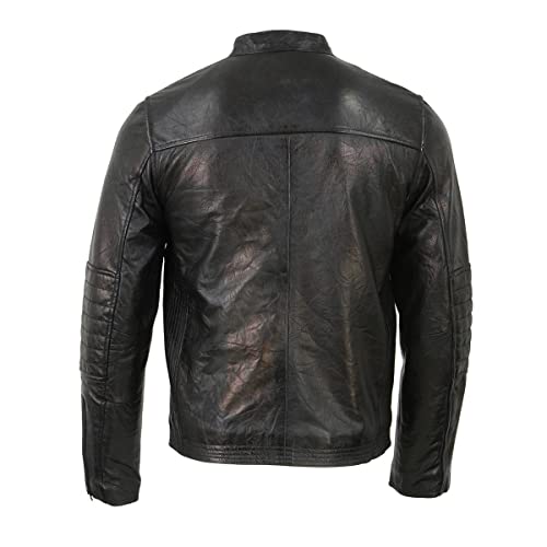 Milwaukee Leather SFM1809 Men's Two-Tone Euro Collar Cafe Style Leather Jacket2