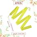 KINBOM 2pcs Dance Ribbons, 2m Kids Long Gymnastics Ribbon Twirling Ribbons Dancing Ribbon Streamers for Artistic Dance Training Party, with Ribbon Dancer Wand (Light Yellow)