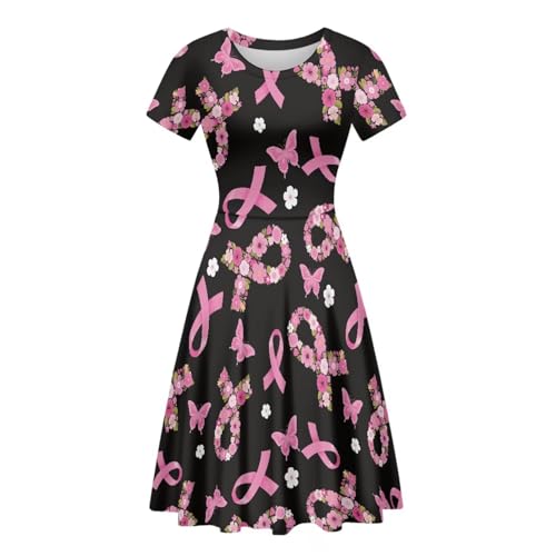 Image of AFPANQZ Womens Casual Summer Lightweight Vintage Dress Short Sleeve Midi Dress Knee-Long Luxury Formal Dress