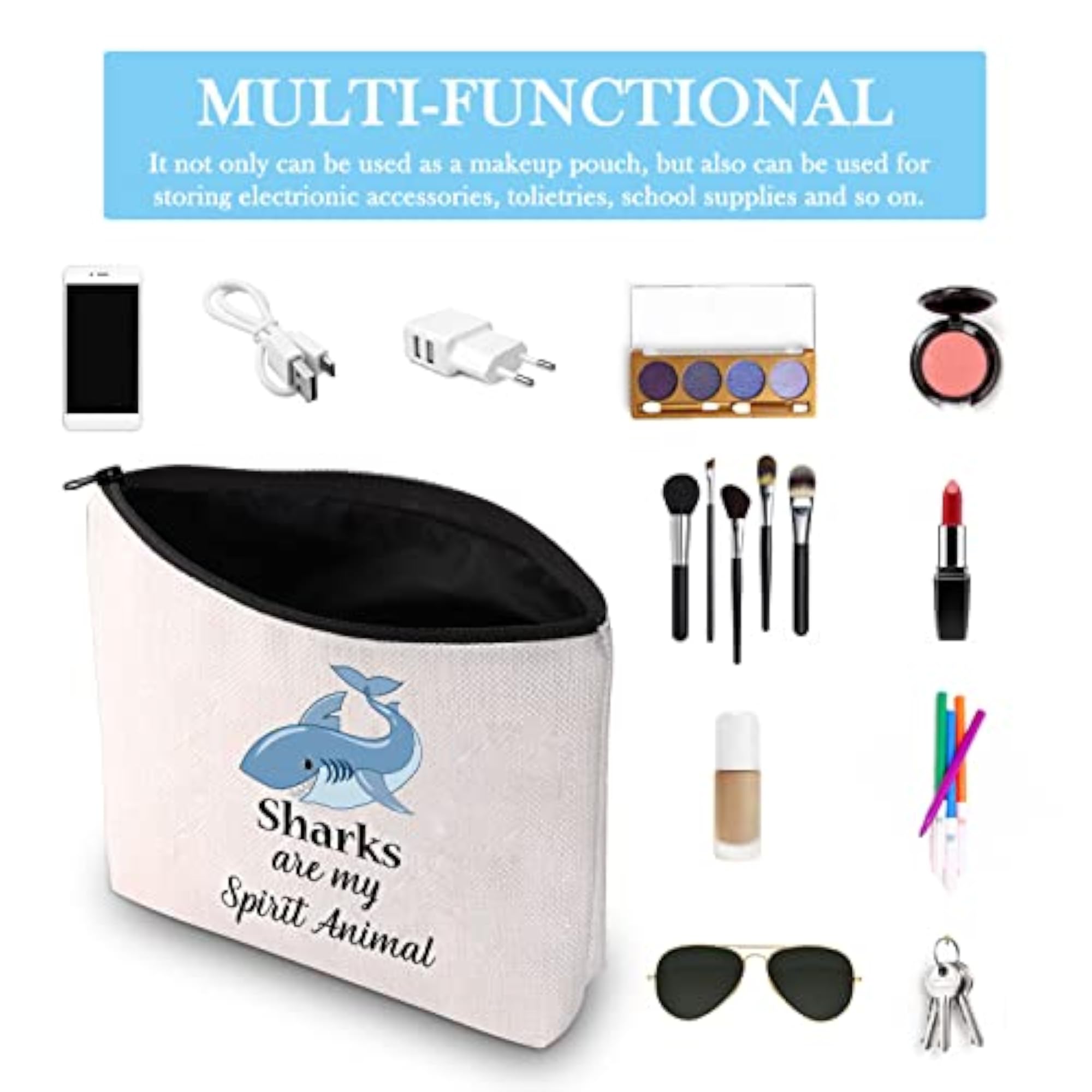 Shark Gift Makeup Bag, Travel Organizer