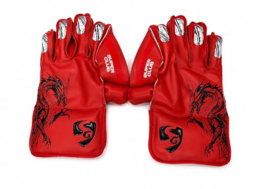 Image of SG Super Club Wicket Keeping Gloves -Red-W.K. Gloves-Youth- (13-17yrs)