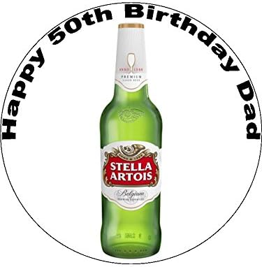 Glacage Comestible Personnalise Pour Gateau D Anniversaire Motif Bouteille Stella Artois 19 Cm Amazon Fr Epicerie