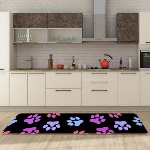 2 alfombrillas de cocina absorbentes con huellas de gato y perro 6