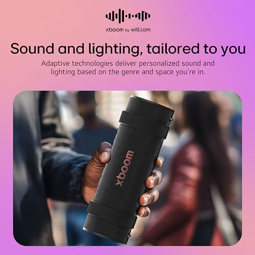 Image of LG xboom Grab by will.i.am, Portable Outdoor Bluetooth Speaker for Sports and Athletes, up to 20 Hours, IP67 Dust and Water Resistant, Adjustable Carrying Straps. Perfect for Biking and Hiking