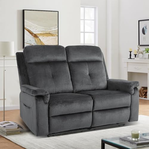 Amazon.com: PALLOME Loveseat Recliner, Velvet Reclining Sofa, 54 ...