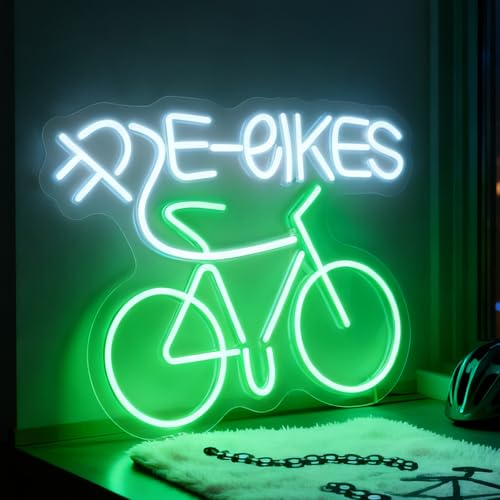 We Like Bikes Neon Sign, USB Powered Decorative Light for Bike Shop Home Living Room Party Wall Table Bicycle Theme Decor Light Up Sign 12.6 x 9.6 In