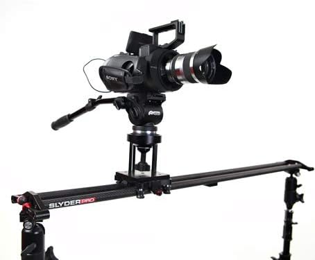 Digital Juice Slyder Pro - Slider Dolly That’s Affordable & Portable, 3.3lbs Carbon Fiber Rails, Adjustable 40 Inch Linear Slider w/Flexible Tracking & Any Angle Panoramic Video Shooting