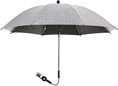 Sombrilla para Cochecito, Sombrilla para Cochecito Infantil, Abrazadera para Sombrilla En El Soporte, Protección UV Ajustable De 360 Grados, Toldos, Sombrilla para Lluvia (Color : Gray, Size : 85cm