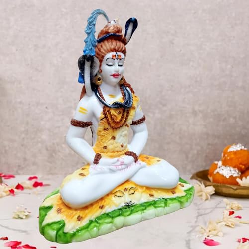 Image of Handicrated Marble Shiv ji Statue Shankar Bhagwan Murti for Home /Temple (8X4X9-Inch)