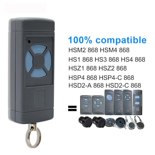 2 Stück Garagentor Handsender für Hörmann HSE2-868, HSM4-868, HS4-868, Kompatibel mit Hörmann Blue Buttons 868.3MHz Garage Fernbedienung Handset