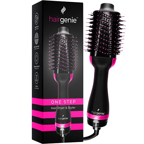 Hair Dryer Brush - One Step Hair Dryer and Styler Volumizer Fast Drying Hot Air Brush - Multifunctional Curling, Straightening, Blowout Brush - Perfect Blow Dryer Brush for All Hair Types by HairGenie