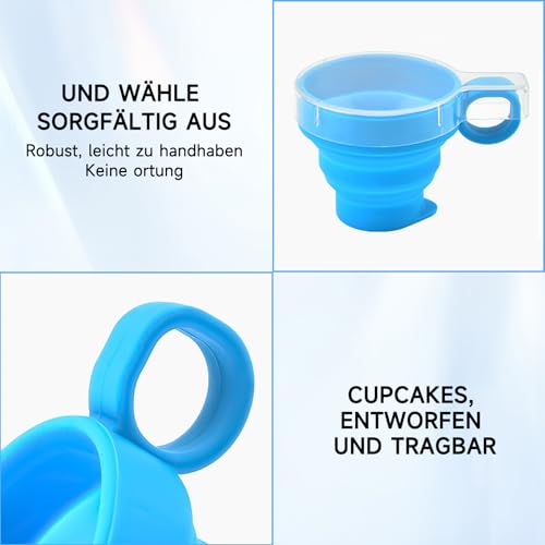 TAEING 2er Pack Faltbarer Silikon-Urinbecher mit Staubabdeckung - Ideal für Ovulationstests, Schwangerschaftstests & Hygienevolle Urinprobenahme