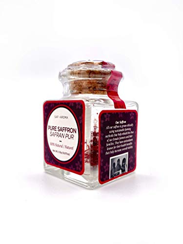Saffron Threads From Himalayan Mountains In Afghanistan | All-Red Saffron Spice For Paella, Rice Dishes, Risotto, Desserts, Teas, Smoothies, Cake & Cookies & Marinades | 4 Sizes | By Safaroma #TOP2