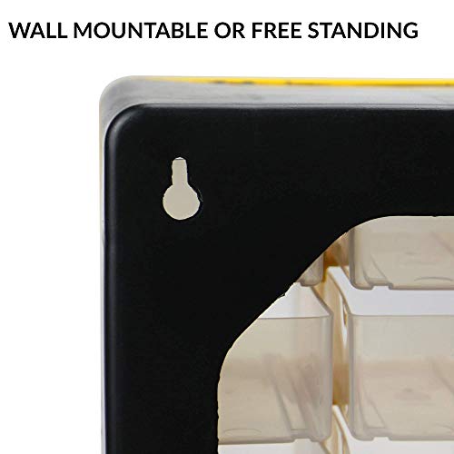 Pukkr 30 Drawer Storage Cabinet – Wall or Table Mountable Organiser for Screws, Bolts, Beads & Craft Supplies – Clear Multi-Drawer Storage Box with Large & Small Drawers - Image 4