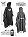 Rogue Endeavor Hooded Rain Poncho for adults, Water-Proof Pocket for Cell Phone, Packable Mesh Bag, designed for Outdoor, Travel, Hiking, Fishing & Sports (Black Poncho)