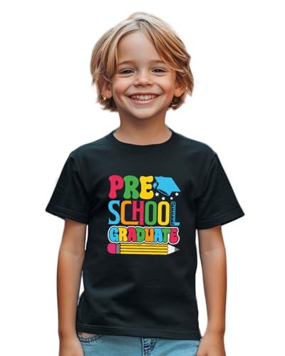 Image of First Day of Preschool Shirt Pre K Shirts for Girls Boys Toddler Kids 1st Day of Kindergarten Gift Cotton Tee 2T-7Y