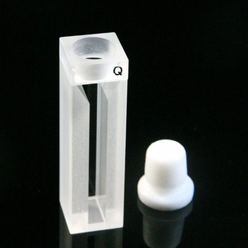 Micro Quartz Cuvette White 1.4ml 1cm Stopper Cell Cuvettes, Light Width 4mm