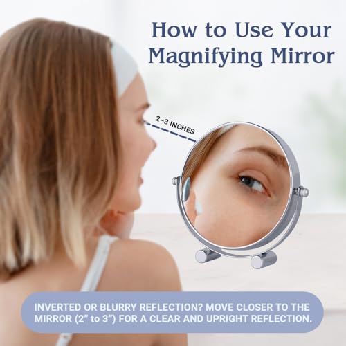 Espejo de maquillaje doble cara con aumento 15x y 1x miniatura 6