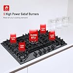 Gas Cooktop 30 Inch with Grill/Griddle, GASLAND PRO GH2305EF 5 Burner Gas Stove, Built-in NG/LPG Convertible Gas Cooktops, Gas Countertop Plug-in with Thermocouple Protection, Black - Image 2