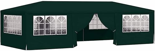 Vista 107 de vidaXL Tienda de campaña profesional para fiestas de 13.1 x 13.1 pies, toldo resistente a la intemperie con paredes laterales, polietileno Azul