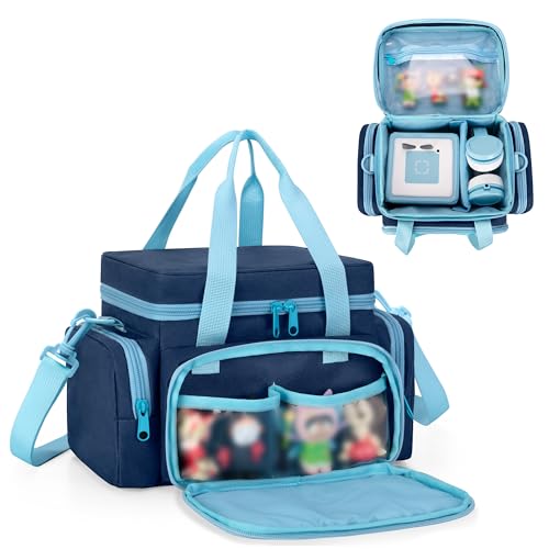 LoDrid Tragetasche kompatibel mit Toniebox 1/2, Aufbewahrungstasche Organizer für Audio-Player-Set und Zubehör mit Griff und Schultergurt, Blau, nur Tasche (patentiertes Design)
