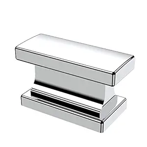 Alzassbg 15 Pack Polished Chrome Cabinet Knobs, 1.46 Inch(37mm) Cabinet Hardware Rectangle Knobs for Cupboard and Drawers AL6061CP