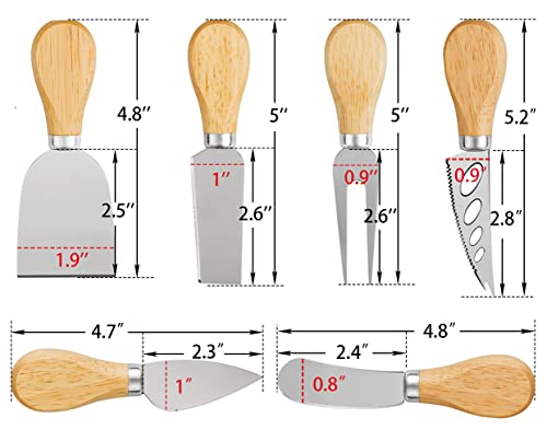 Cheese Knives Set - Cheese Knife, Cheese Spreader, Cheese Fork, Cheese Slicer, Cheese Cutter, Butter Knife â 6PCS Mini Stainless Steel Cheese Knives - Cheese Knife Set for Charcuterie Board - Image 3