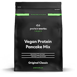 Protein Works - Preparato Per Pancake Vegani, 100% Vegetale, Colazione ad Alto Contenuto Proteico, Snack a Basso Contenuto di Zucchero, Naturale, 500g