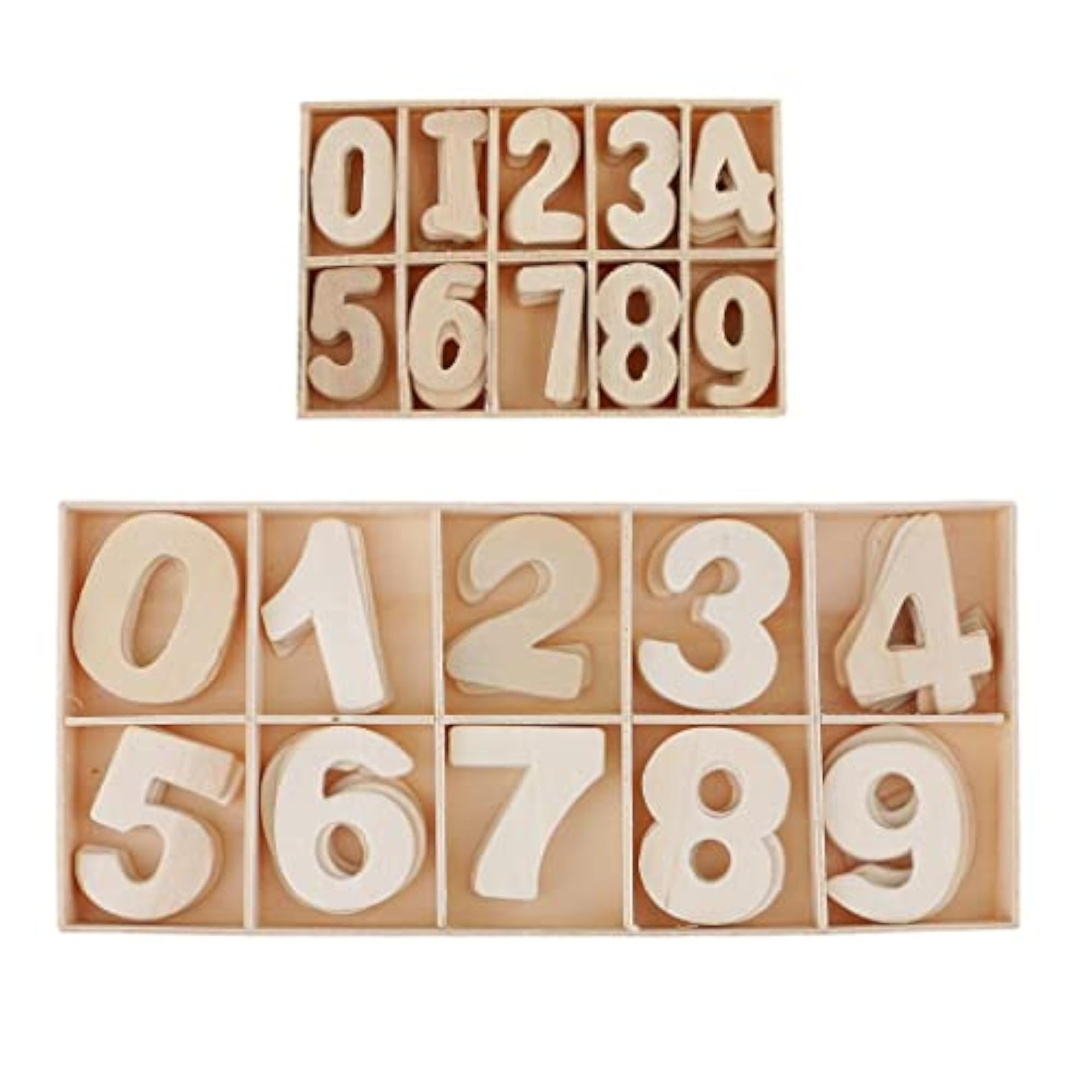 120 Pieces Wooden Numbers for Kids Learning & DIY Decor