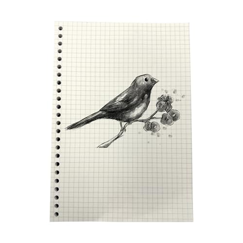 Image of PaperO A5 Punched Loose Leaf Dot Grid Sheet /Paper | 80 GSM | 100 Sheets | (21 x 14.5 cm) | Ideal for Artists & Designers | Suitable for Spiral Binding